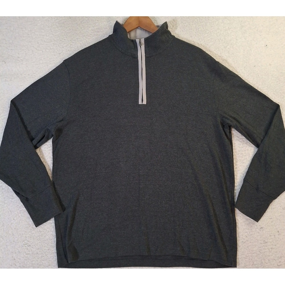 The Normal Brand 1/4 Zip Pullover Men's Size XL Gray Long Sleeve Sweater Stretch